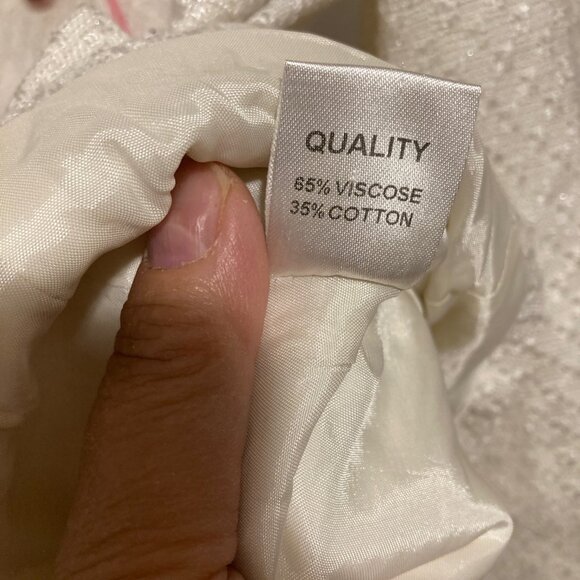 #182 Viola per Donna Off-White with Pink Details Blazer, Size 40 (Med) - Picture 6 of 7